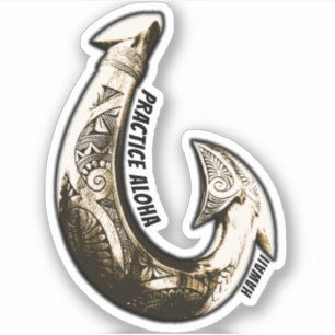 Pegatina Hawai Practice Aloha - Tribal Hook