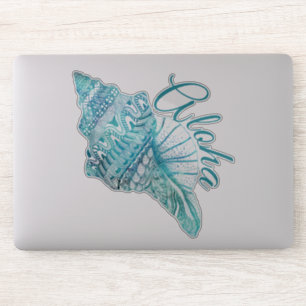 Pegatina Hawai Turquoise Conch Shell Aloha