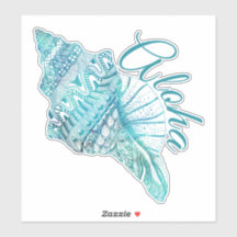 Hawai Turquoise Conch Shell Aloha