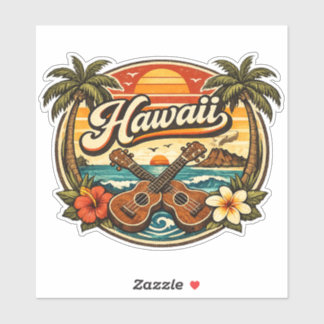 Pegatina Hawái & Ukelele