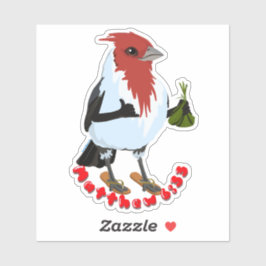 Pegatina HAWAII RED CRESTED CARDINAL—Bible verse