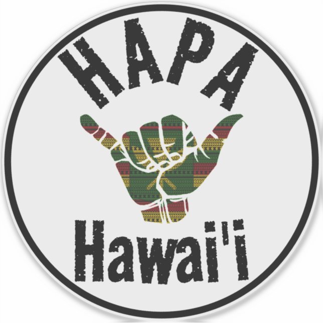 Pegatina HAWAII TRIBAL Kānaka Maoli SHAKA (Anverso)