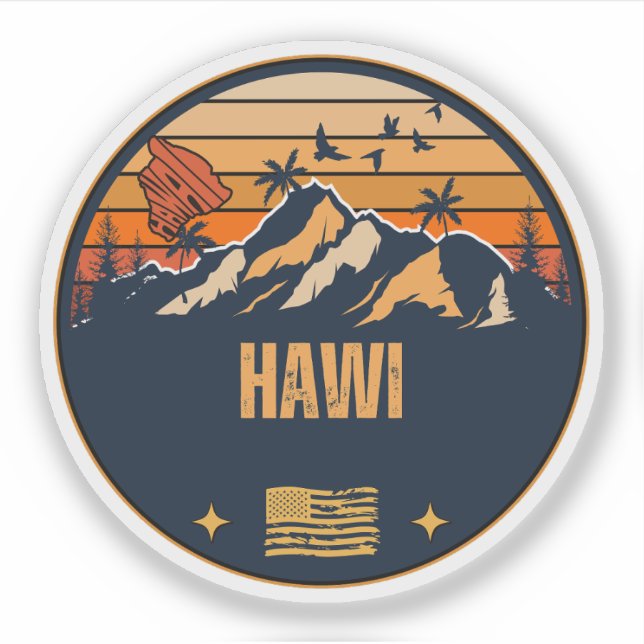 Pegatina Hawi, Hawái (Anverso)