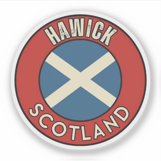 Pegatina Hawick, Escocia (Anverso)