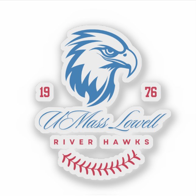 Pegatina Hawks fluviales - UMass Lowell (Anverso)