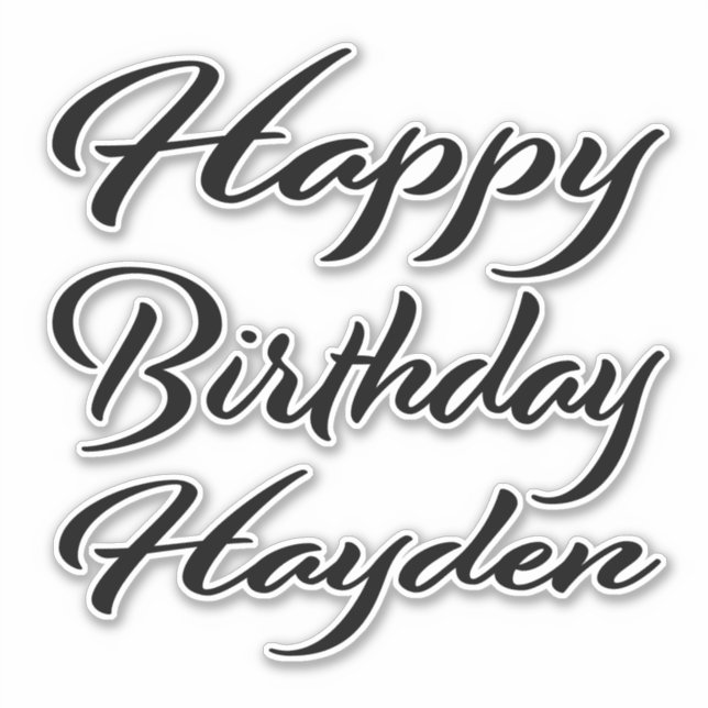 Pegatina Hayden Name Vorname black Sticker Geburtstag (Anverso)