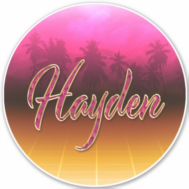 Pegatina Hayden Vorname Name golden pink Aufkleber Sticker (Anverso)