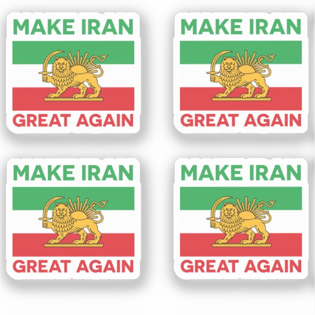 Pegatina Haz de nuevo grande a Irán Persa II (Anverso)