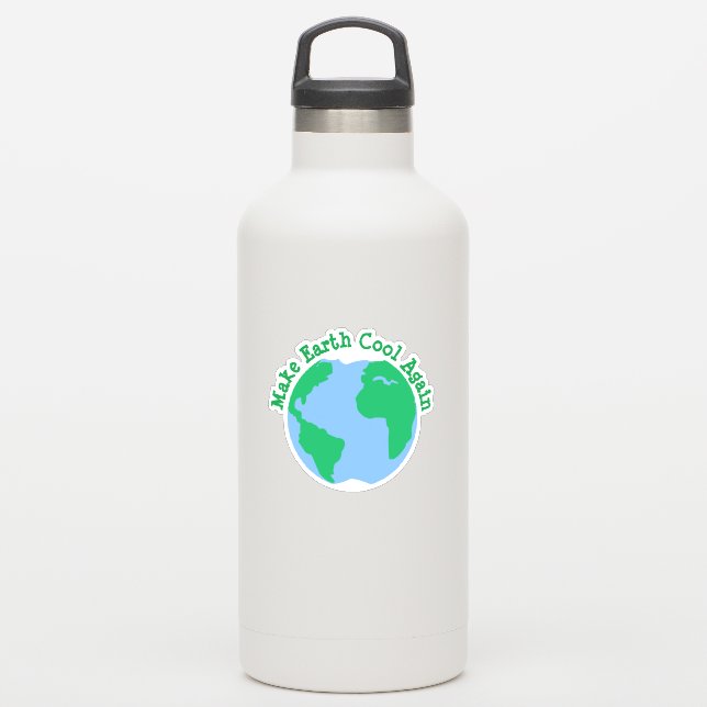 Pegatina Haz la tierra genial de nuevo (Botella de agua)