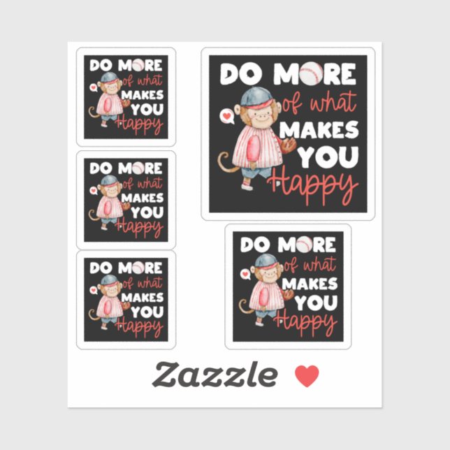 Pegatina Haz más de lo que te hace feliz - Béisbol (Hoja)