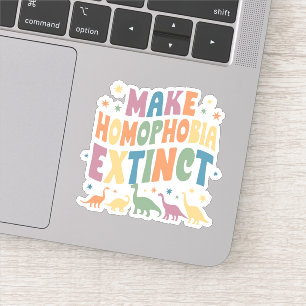 Pegatina Haz que la homofobia sea orgullo de dinosaurio ext