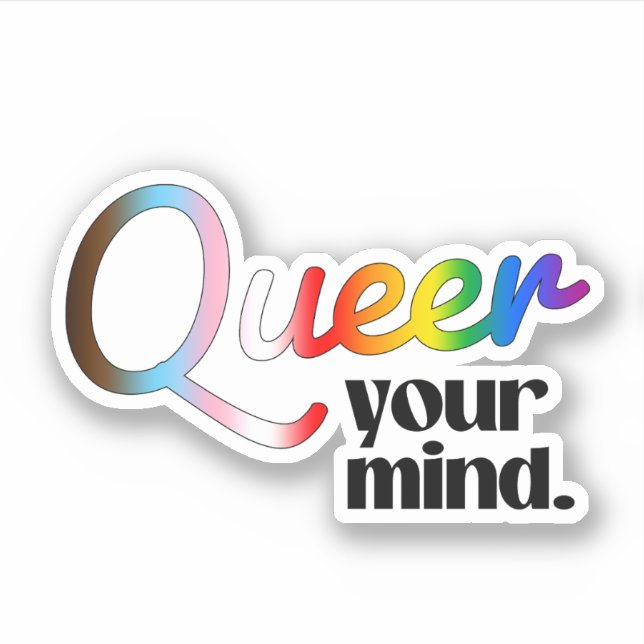 Pegatina Haz queer tu mente (Anverso)