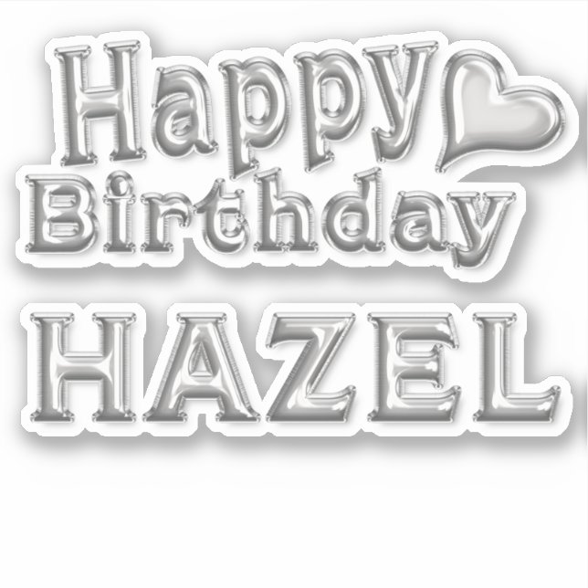 Pegatina Hazel Happy Birthday silver Aufkleber Sticker (Anverso)
