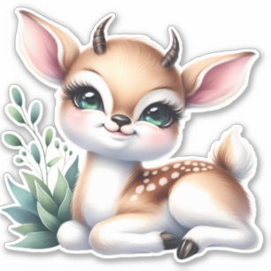 Pegatina ¡Hazlo Bonito! Ciervo Personalizado Sticker para S