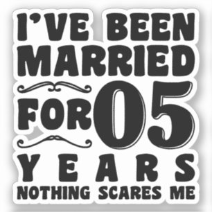Pegatina He estado casado durante 05 años Fiesta de bodas d