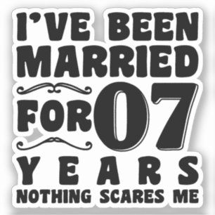 Pegatina He estado casado durante 07 años Aniversario de bo
