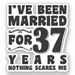 Pegatina He estado casado durante 37 años esposo esposa par