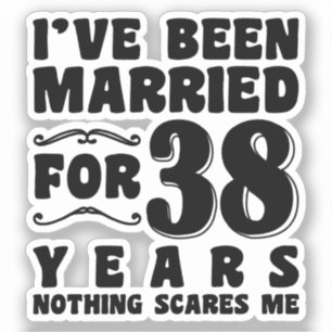 Pegatina He estado casado durante 38 años Esposo Esposa Par