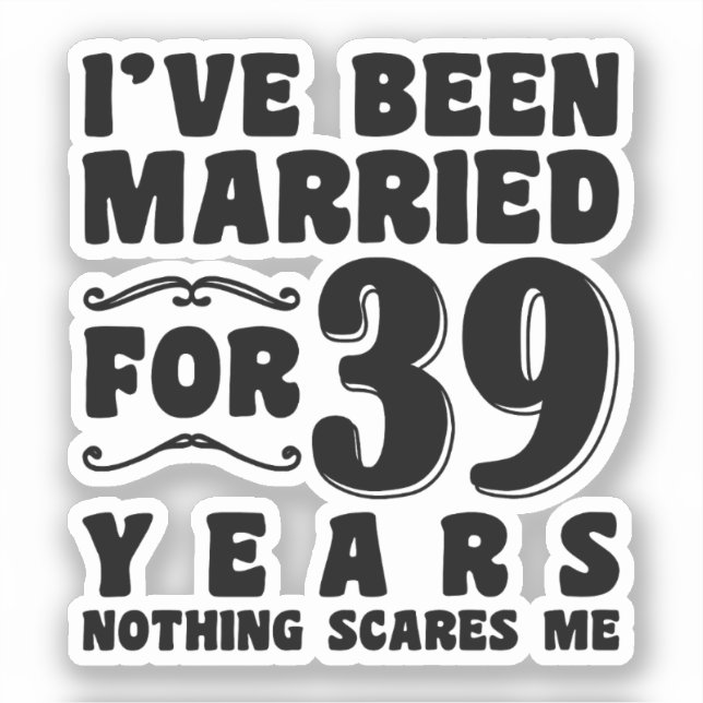 Pegatina He estado casado durante 39 años esposo esposa par (Anverso)