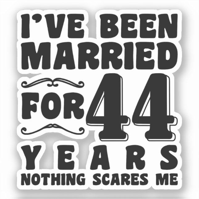 Pegatina He estado casado durante 44 años Pareja coincident (Anverso)