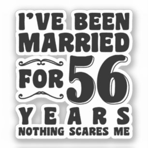 Pegatina He estado casado durante 56 años Esposo Esposa Div