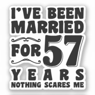 Pegatina He estado casado durante 57 años Esposo Esposa Div