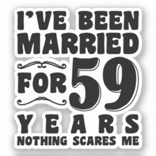 Pegatina He estado casado durante 59 años Esposo Esposa Div