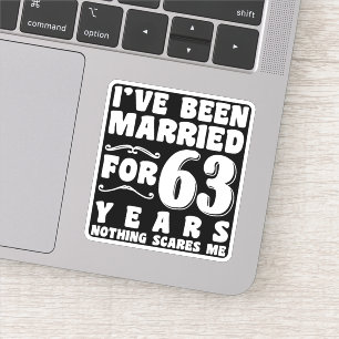 Pegatina He estado casado durante 63 años Abuelos Cool