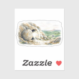Pegatina He Is Risen Empty Tomb Easter Cross Sticker