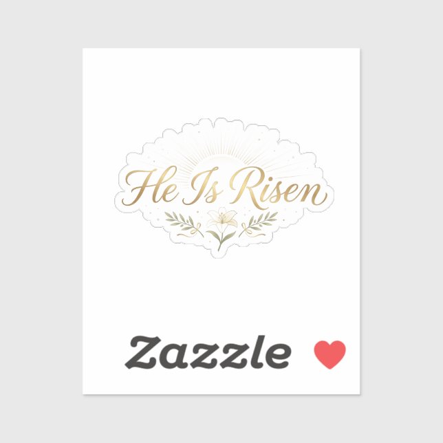 Pegatina He Is Risen Religious Easter Faith Sticker (Hoja)