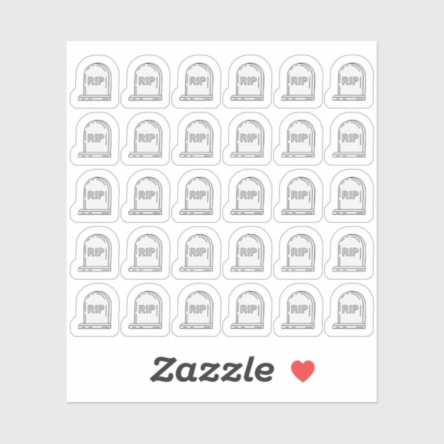 Pegatina Headstone Tombstone Bujo Planner (Hoja)