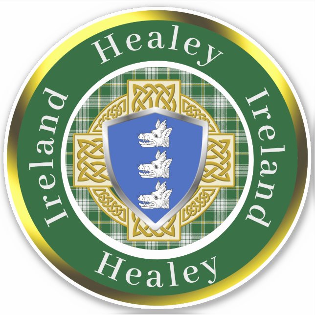 Pegatina Healey Shield y Celtic Cross Personalizada (Anverso)