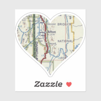 Pegatina Heart Afton WY