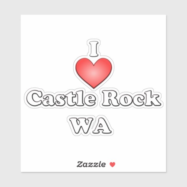 Pegatina Heart Castle Rock WA (Hoja)