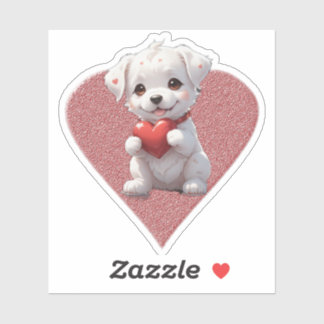 Pegatina heart dog