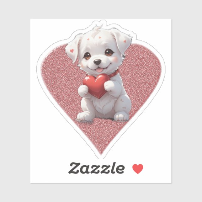 Pegatina heart dog (Hoja)