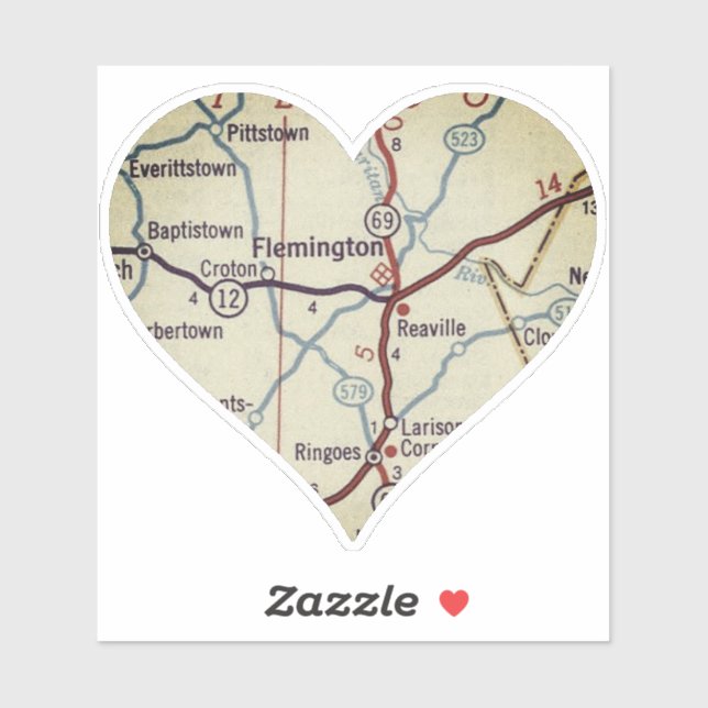 Pegatina Heart Flemington NJ (Hoja)