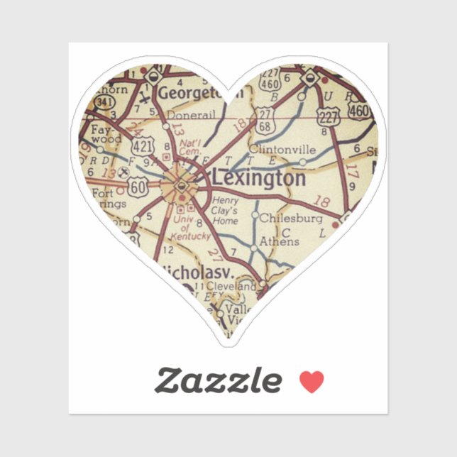 Pegatina Heart Lexington KY (Hoja)