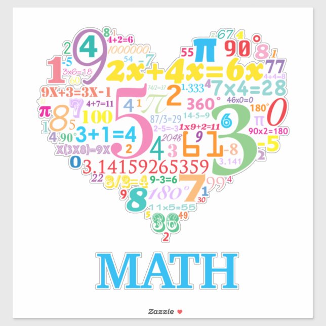 Pegatina Heart Math (Hoja)