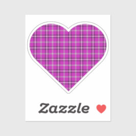 Pegatina Heart Plaid Pink Purple Black