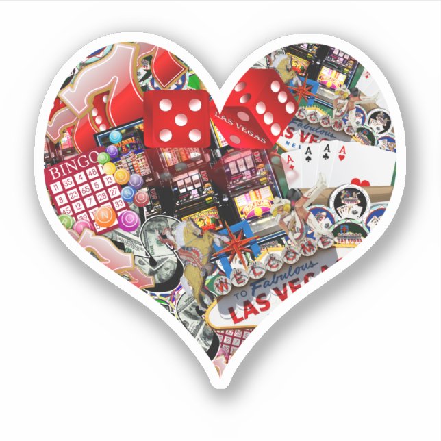 Pegatina Heart Playing Card Shape - Gamblers Delight (Anverso)
