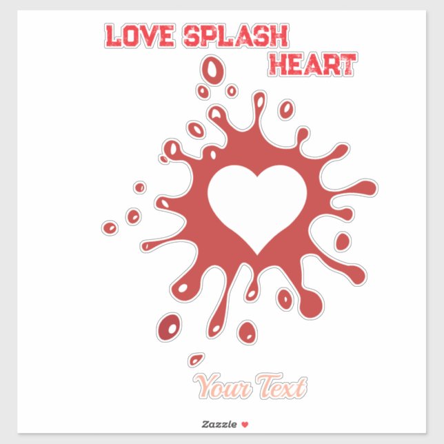 Pegatina Heart Splash Art – Creative Love Expression Design (Hoja)