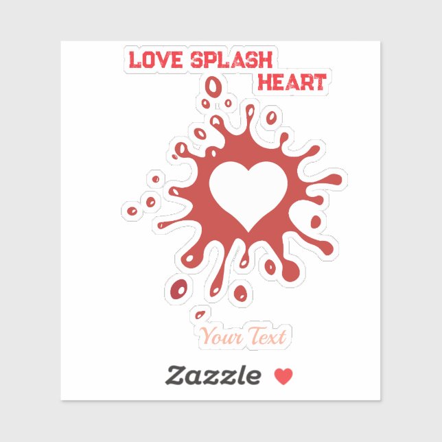 Pegatina Heart Splash Art – Creative Love Expression Design (Hoja)