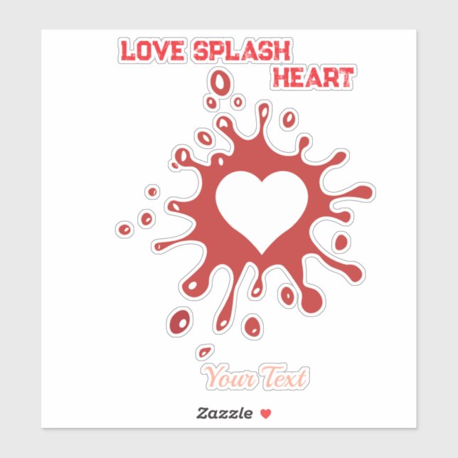 Pegatina Heart Splash Art – Creative Love Expression Design (Hoja)