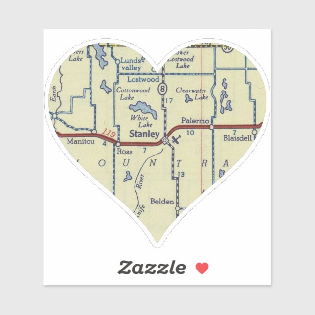 Pegatina Heart Stanley ND (Hoja)