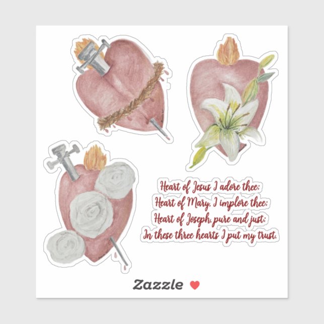 Pegatina Hearts of the Holy Family Vinyl Sticker (Hoja)