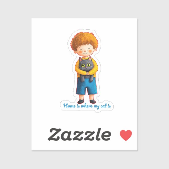 Pegatina  Heartwarming Feline Love (Hoja)