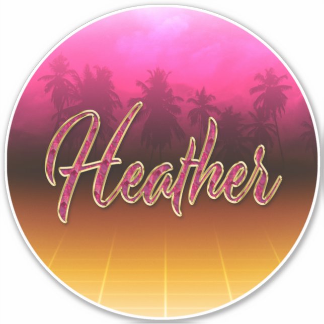 Pegatina Heather Vorname Name golden pink Aufkleber Sticker (Anverso)