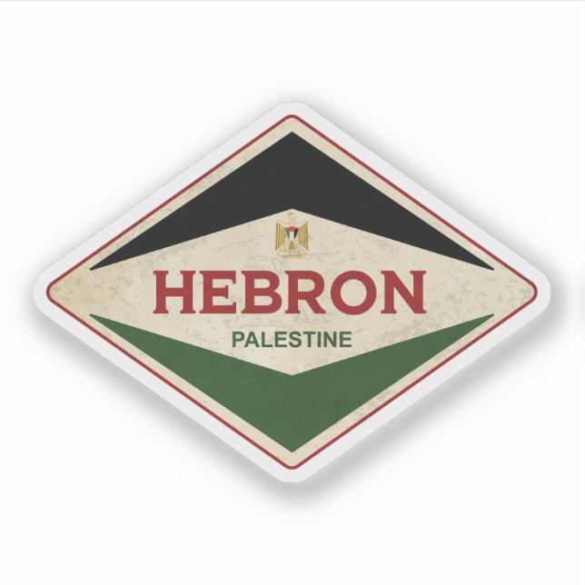 Pegatina Hebron Palestine Vintage (Anverso)