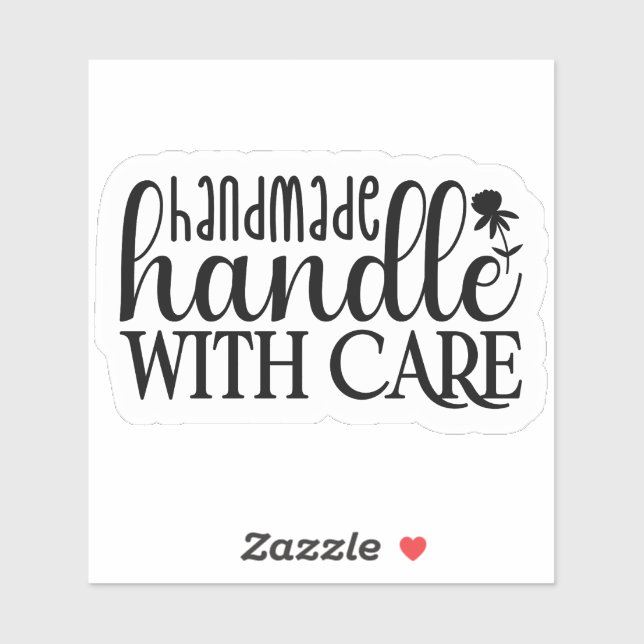 Pegatina Hecha a mano - Manejar con cuidado (Hoja)